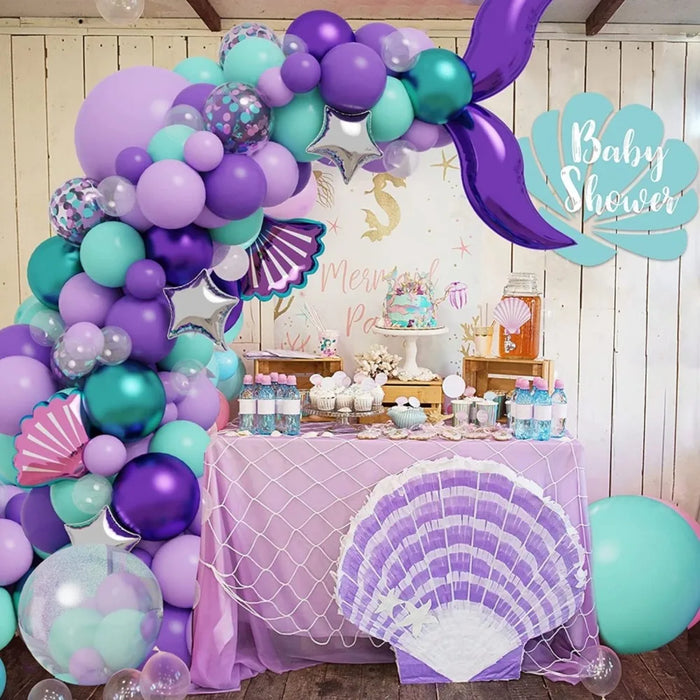 141Pcs Mermaid Themed Balloon Garland Arch Set For Birthday Parties Valentine'S Day Anniversary Celebrations Prom Decorations