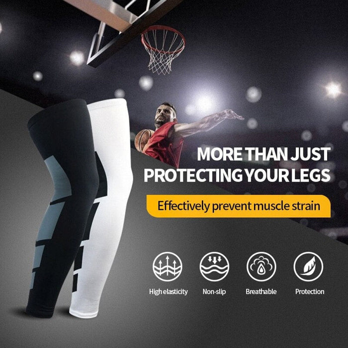 Anti-slip Calf & Shin Splint Sports Compression Long Leg Sleeves For Cycling Running