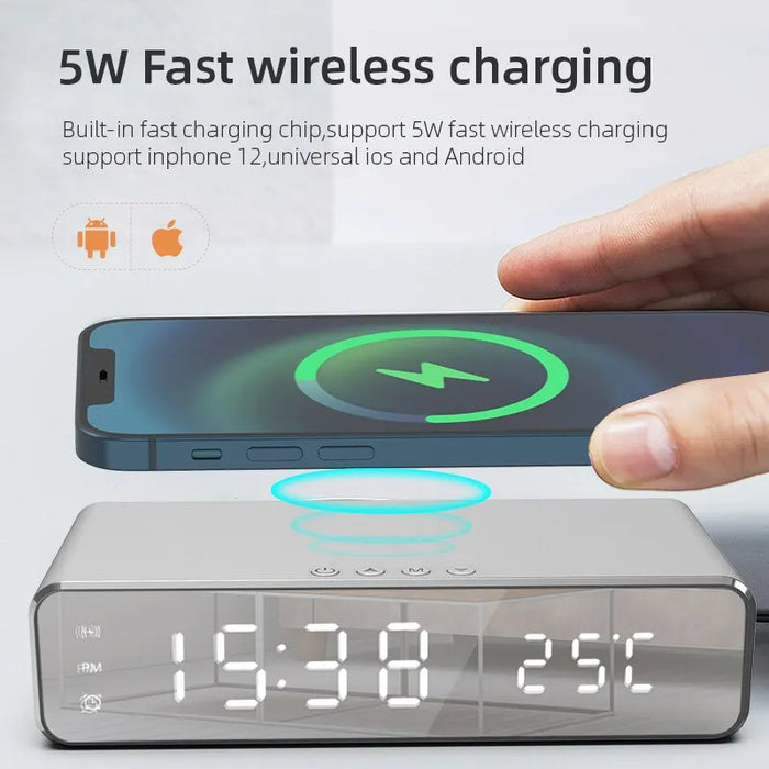 Fast Charging Dock With Alarm Clock And Thermometer