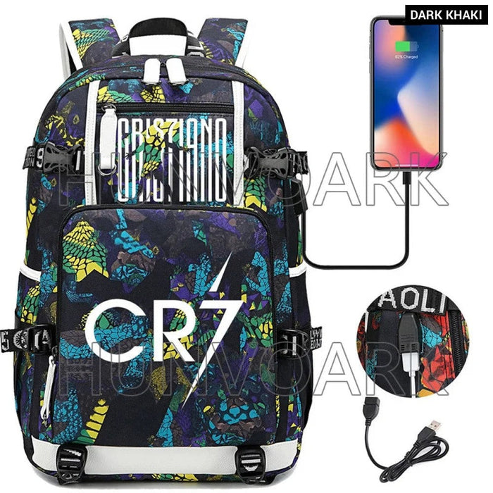Unisex Cr7 Football Casual Daypack School Bag