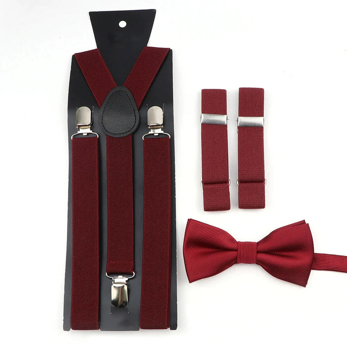 Adjustable Elastic Suspender Set For Weddings