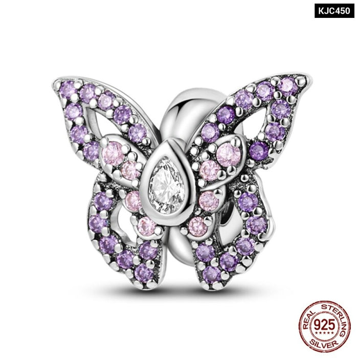 Fit Pandora 925 Original Bracelet 925 Sterling Silver Flower Bird Series Charms Beads For Women DIY Jewelrys Making