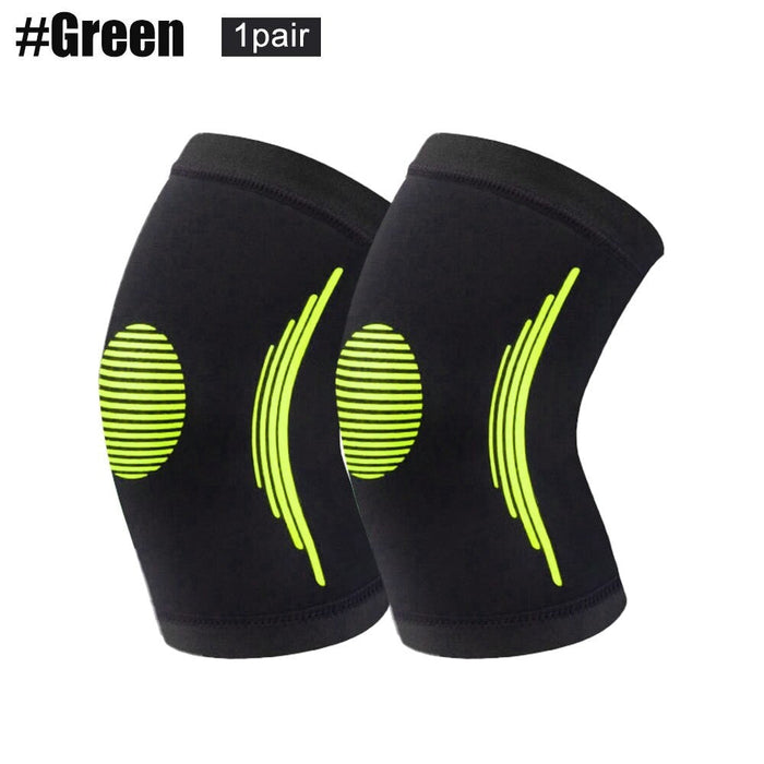 2Pcs Elastic Sports Compression Knee Brace for Running Basketball Weightlifting