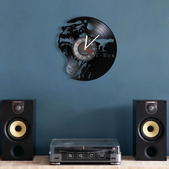 Jurassic T Rex Vinyl Record Wall Clock