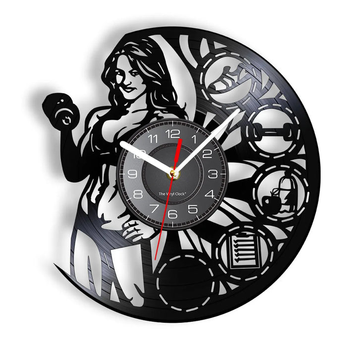 Muscle Women Vinyl Record Wall Clock