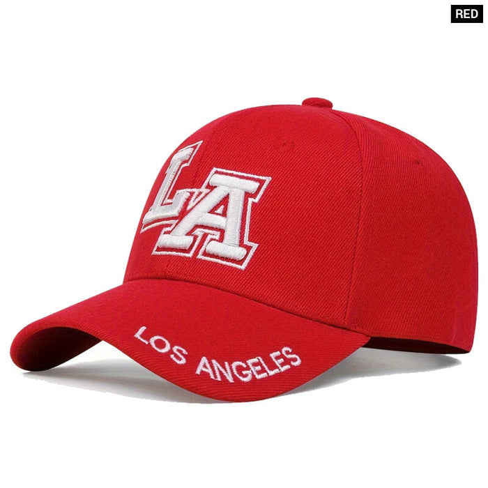 Adjustable La Embroidered Baseball Cap / Hat For Outdoor Wear