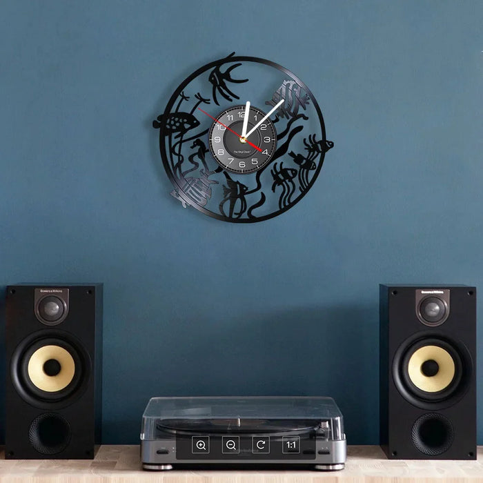 Goldfish Vinyl Record Wall Clock