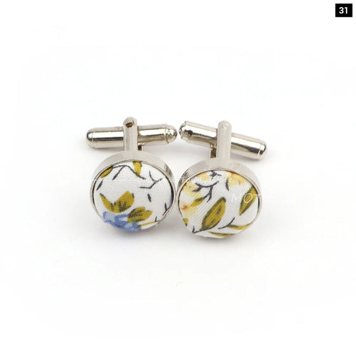 Floral Metal Cufflinks Daily Wear Accessory