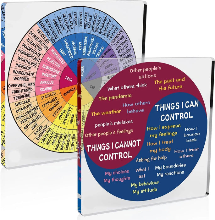 2 Piece Acrylic Emotions Wheel For Mental Health