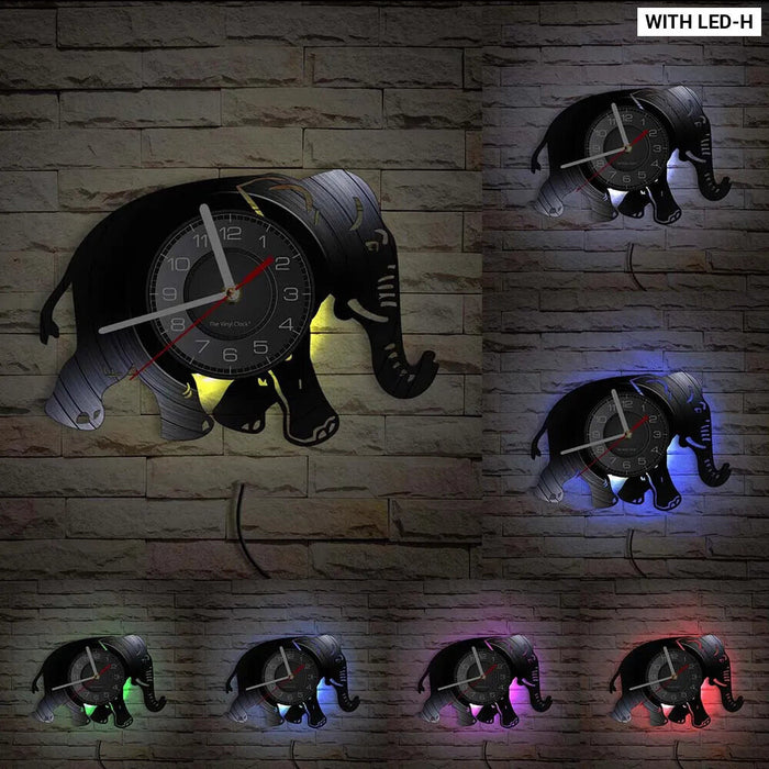 Elephant Vinyl Record Wall Clock