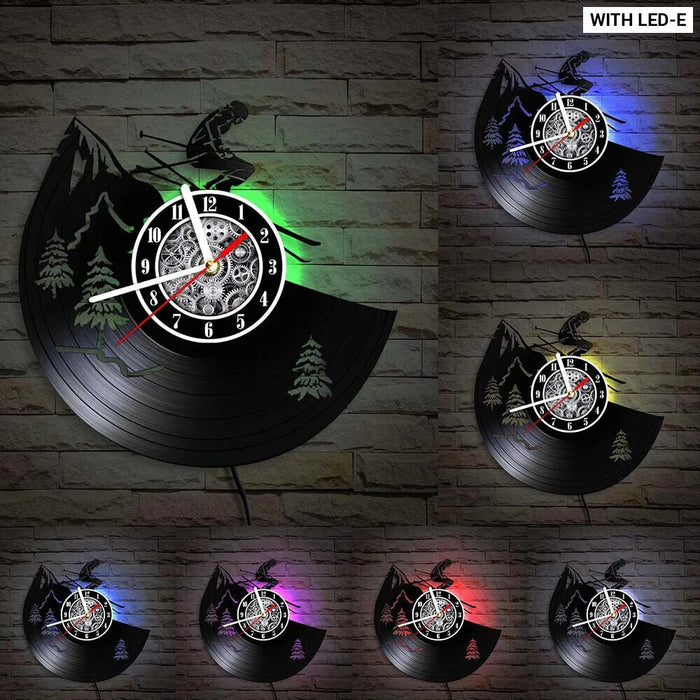 Extreme Skiing Vinyl Record Wall Clock