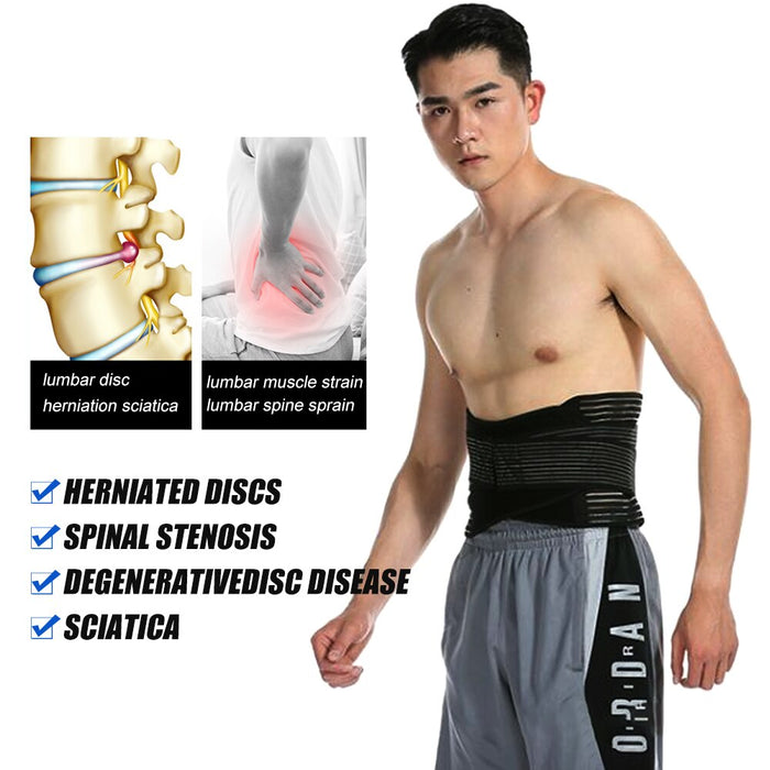 Breathable Lower Back Lumbar Support Belt Brace For Pain