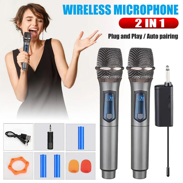 Pro Uhf Wireless Mic And Receiver For Karaoke