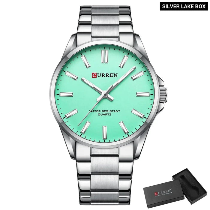 Classic Fashion Brand Watches For Men Business Quartz Luminous Hands Wristwatches With Stainless Steel Strap