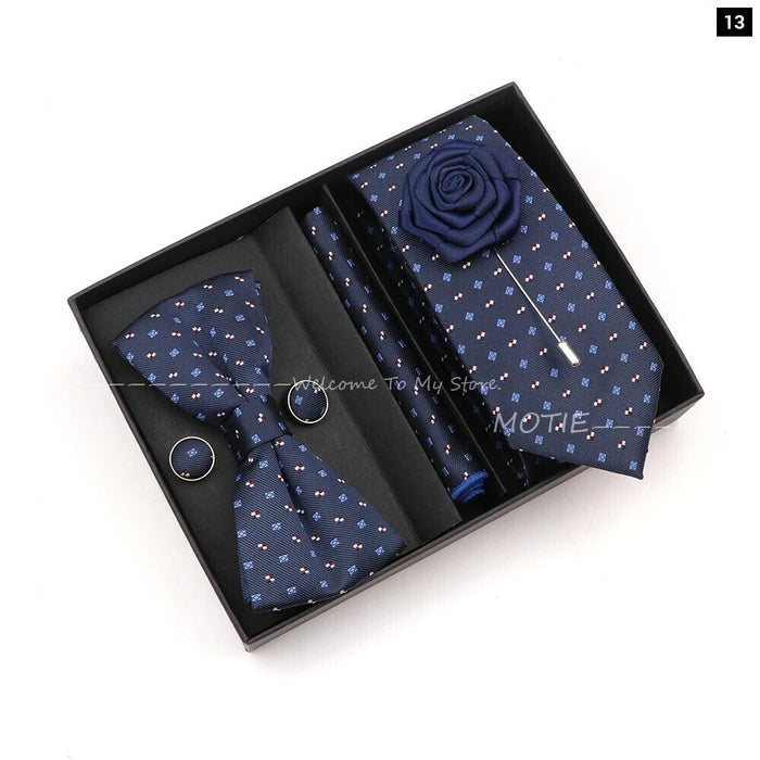 Floral Tie Set Novelty Design With Box For Parties And Business