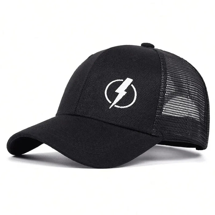 Adjustable Lightning Embroidery Baseball Cap / Hat For Outdoor Sun Protection