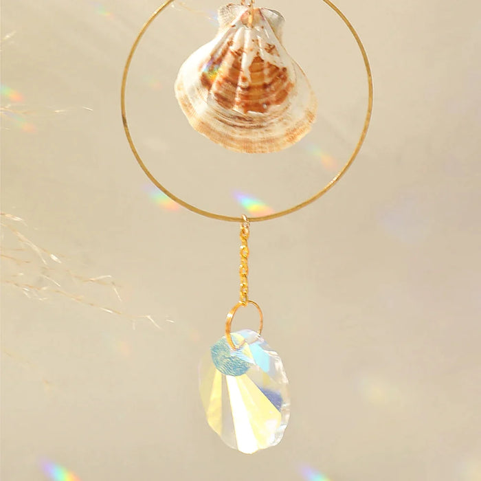 Rainbow Crystal Shell Sun Catcher For Garden Or Window