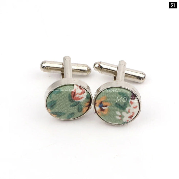 Floral Metal Cufflinks Daily Wear Accessory