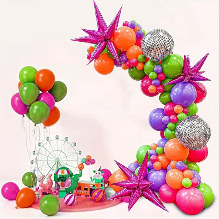 110Pcs Disco Balloon Garland Arch Kit Birthday Anniversary Graduation Holiday Indoor And Outdoor Decorations