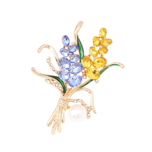 Ukraine Wheat Brooch Sparkling Crystal Pin For Women