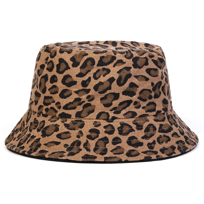 Leopard Print Bucket Hat For Outdoor Sun Protection