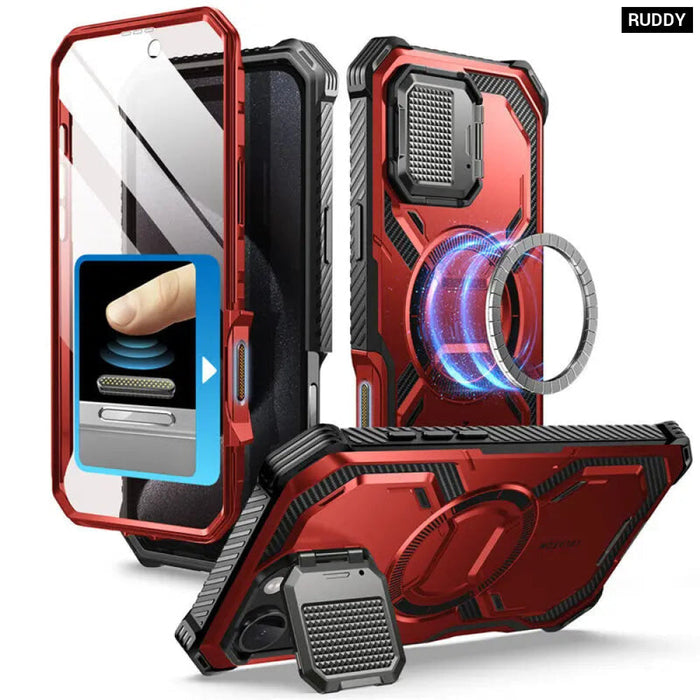 For Iphone 16 Pro 6.3" Armorbox Full-Body Rugged Holster Bumper Phone Case With Built-In Screen Protector