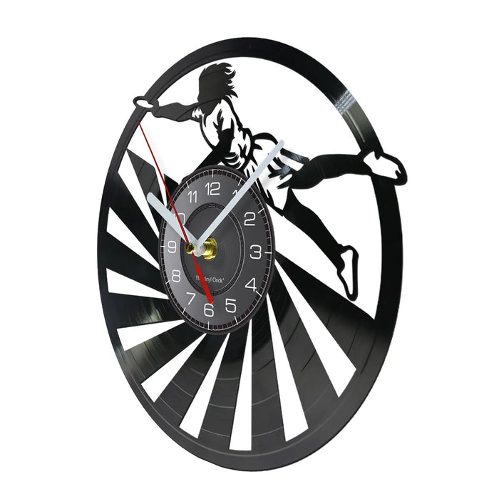 Silhouette Handball Vinyl Record Wall Clock