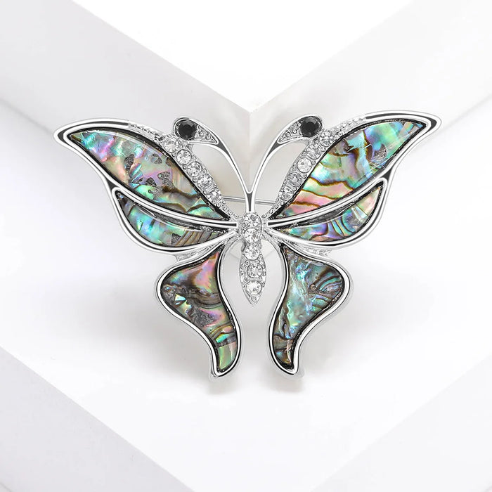 Abalone Shell Butterfly Brooch Pin Womens