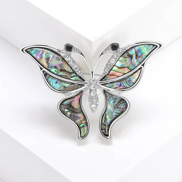 Abalone Shell Butterfly Brooch Pin Womens