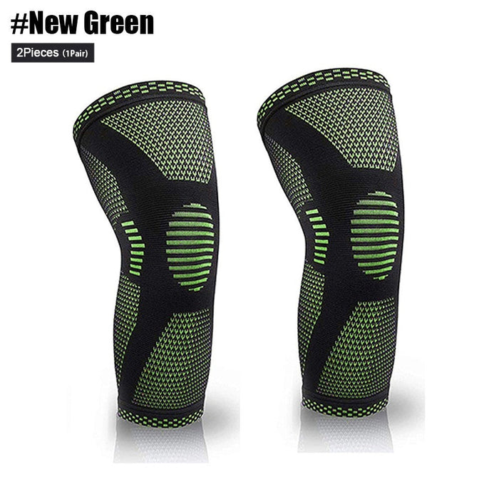 2 Pcs Elastic Nylon Sport Compression Knee Sleeves for Running Cycling