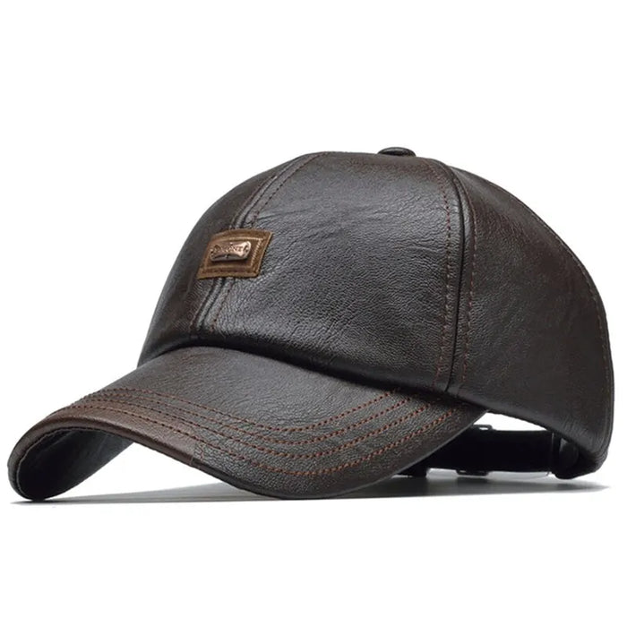 Adjustable Pu Leather Baseball Cap / Hat For Outdoor Wear