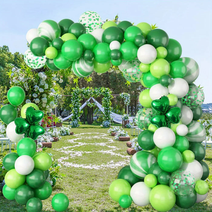 106Pcs Fortune Grass Theme Arch Garland Set Suitable For Shamrock Theme Birthday Party Engagement Wedding Decoration