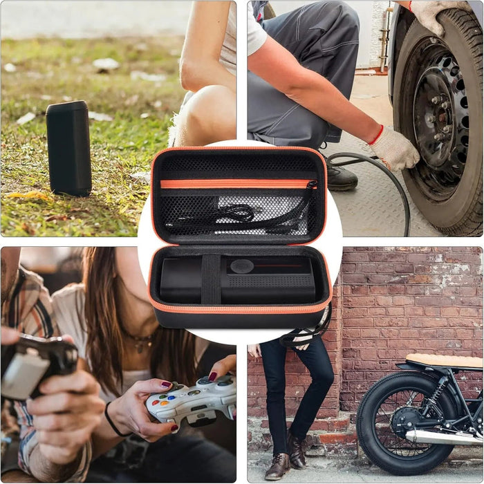 Carring Case Compatible With Portable Air Compressor Tire Inflator Air Pump With Mesh Pocket