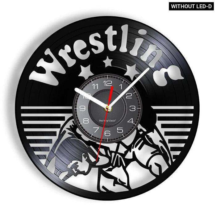 Man Cave Arm Wrestling Vinyl Record Wall Clock