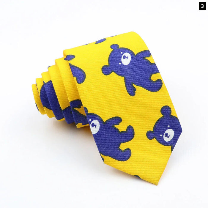 Cartoon Fruit Floral Animal Neck Ties Mens Casual Cotton Tie For Weddings And Parties