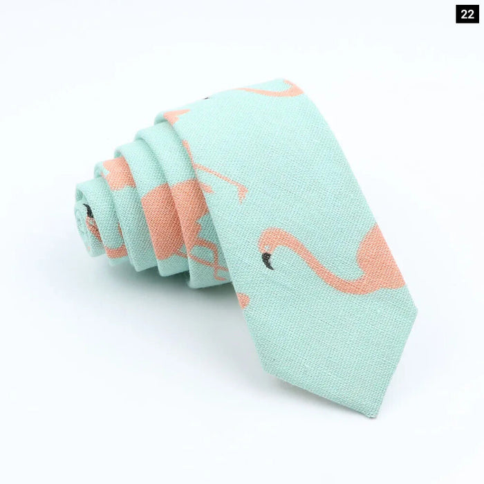 Floral Animal Print Linen Tie For Weddings And Parties