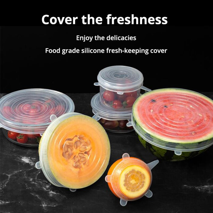 Silicone Kitchen Utensils Fresh-keeping Cover 6-Piece Set Stretch Universal Bowl Cover