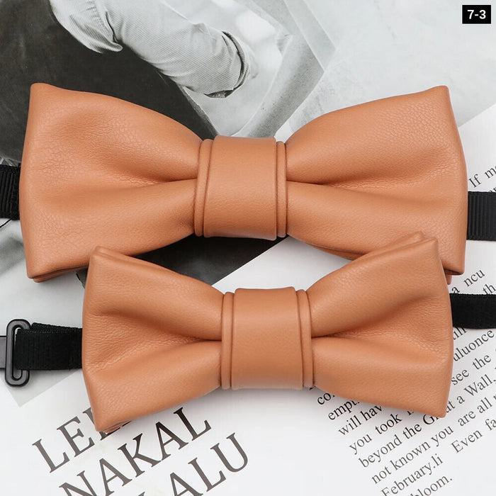 Leather Butterfly Bow Tie Set For Parties Weddings And Business Male And Female 40+ Colours