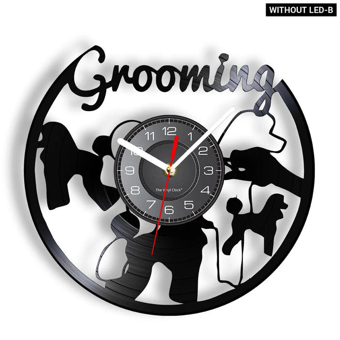 Pet Grooming Vinyl Record Clock