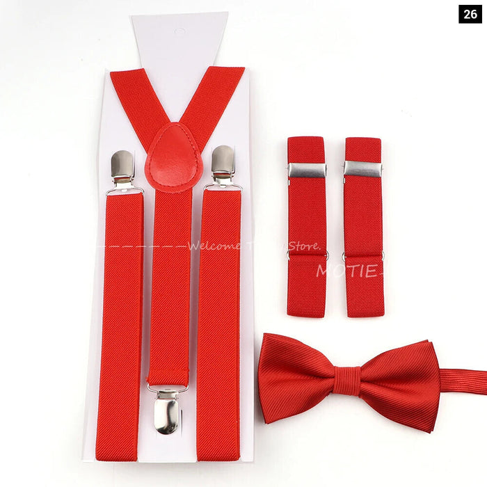 Adjustable Elastic Suspender Set For Weddings