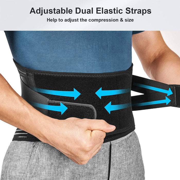 Adjustable Elastic Lumbar Back Waist Support Gym Belt With 6 Stays For Men Women