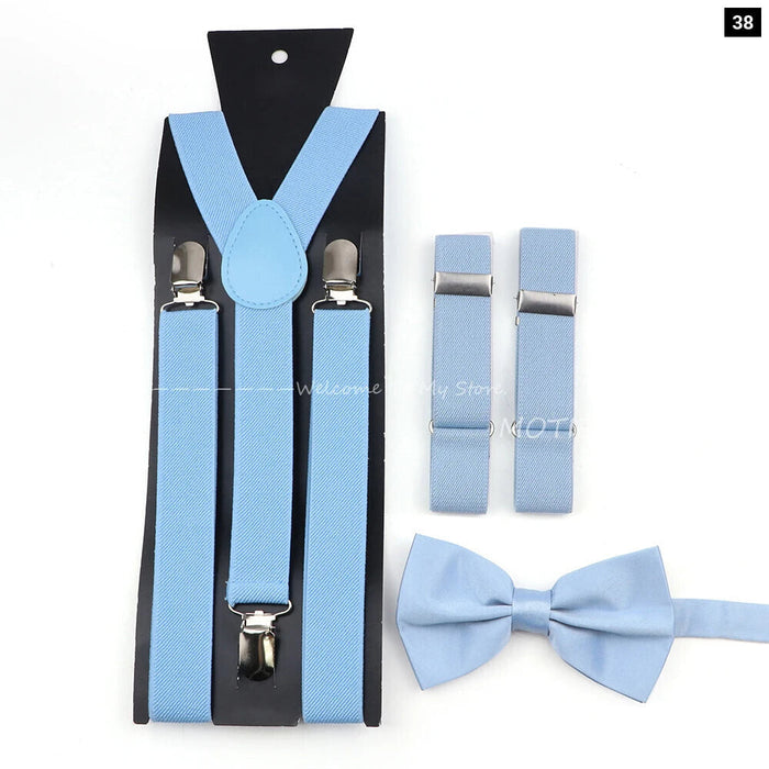 Adjustable Elastic Suspender Set For Weddings