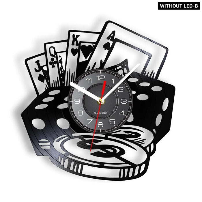 Modern Poker King Rummy Vinyl Record Wall Clock