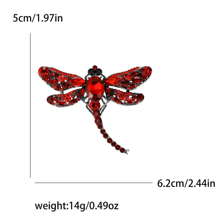 7 Colour Dragonflies Rhinestone Brooch For Women Luxury Accessory