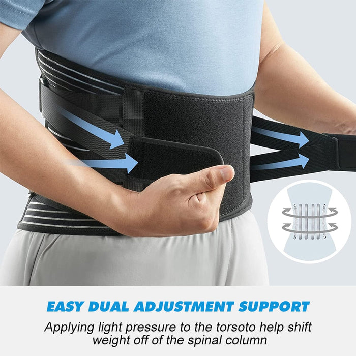 Anti-skid Breathable Back Brace Belt With 16-hole Mesh For Lower Back Pain Relief