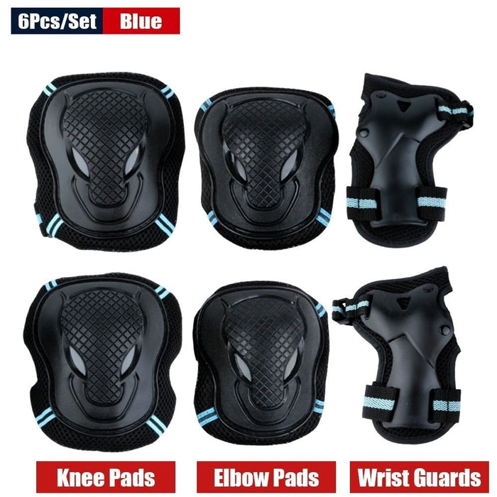 6Pcs/Set Knee Elbow Pads Wrist Guards Protective Gear Set for Roller Skating Skateboarding