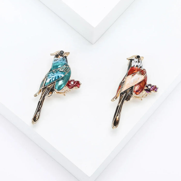 Enamel Pin 2 Colour Thrush Birds Lapel Pin For Clothing