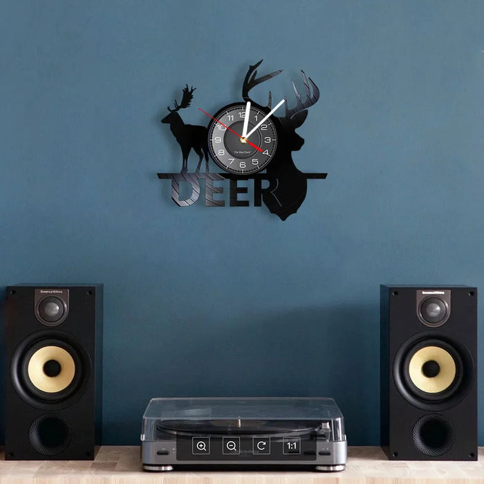 Wild Deer Hunter Vinyl Record Wall Clock