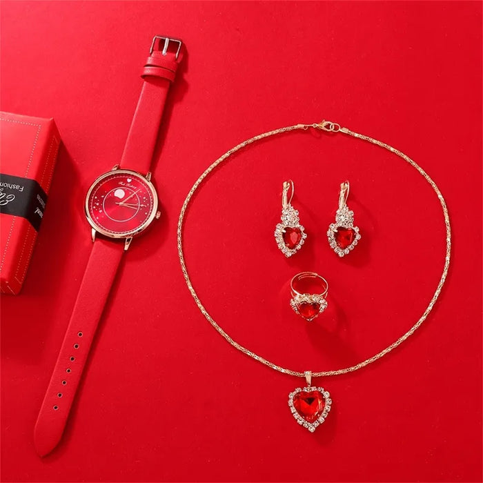 5pcs Set Women Fashion Quartz Watch Female Clock Luxury