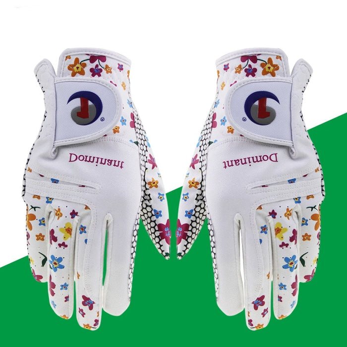 2Pcs/Pair PU Leather Soft Anti-skid Breathable Golf Gloves for Women